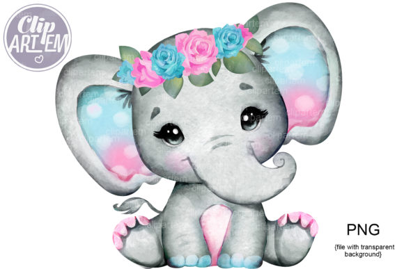 Baby Girl Elephant Clip Art