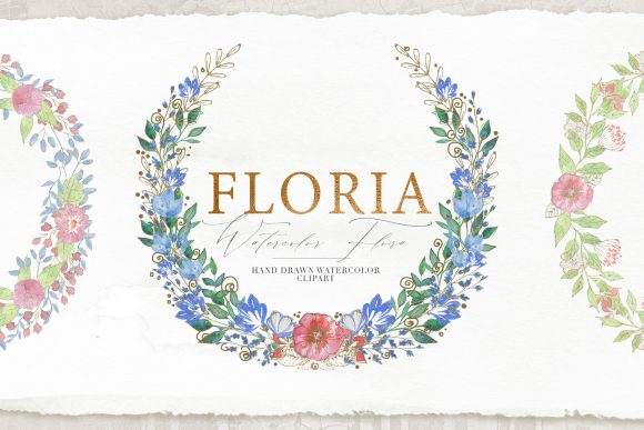 Elevate Your Designs with Hand-Drawn Watercolor Spring Flowers