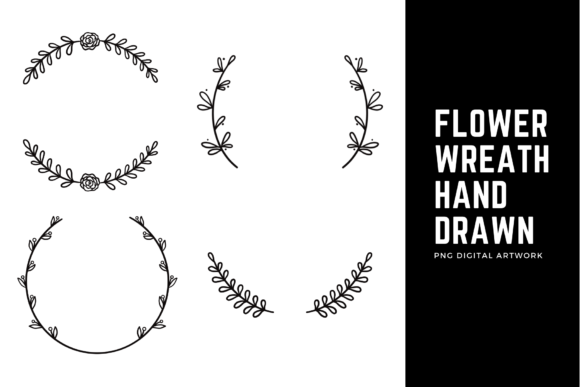 Elevate Your Projects with Hand Drawn Botanical Wreaths