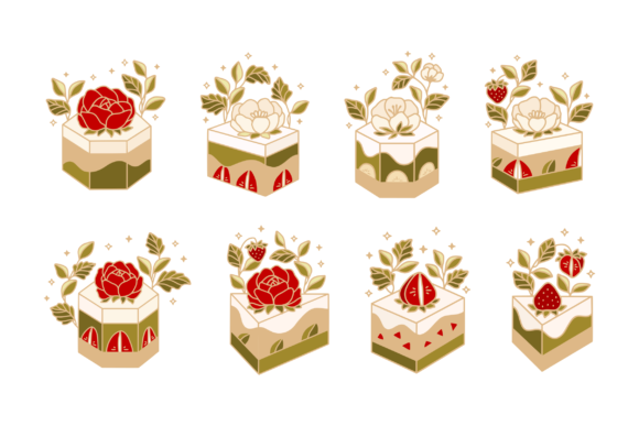 Integrating Isometric Matcha and Flower Cake Clipart into Modern Creative Workflows