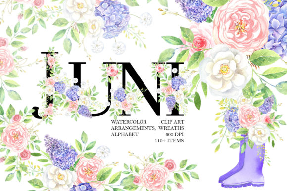 JUNI Watercolor Clip Art for Authentic Digital Design