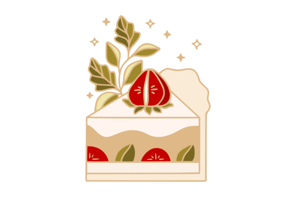 The Allure of Strawberry, Caramel, Mint Cake Clipart