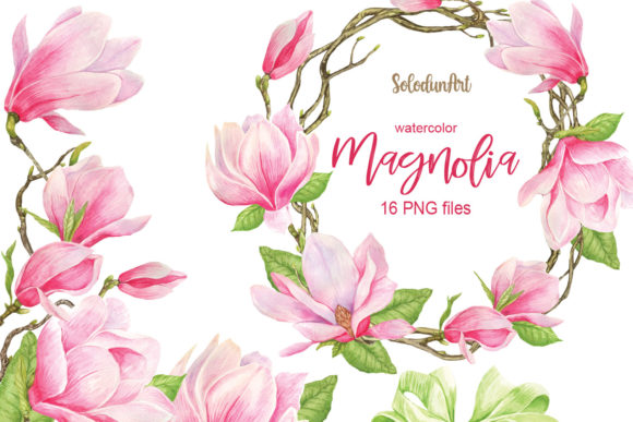 The Versatile Appeal of Watercolor Pink Magnolia Clipart