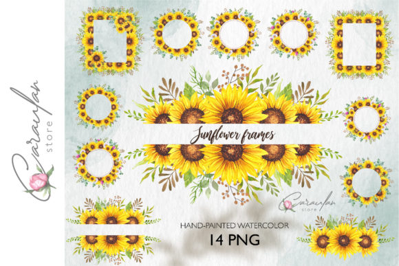 The Warm, Rustic Charm of Watercolour Sunflower Frames Wreaths