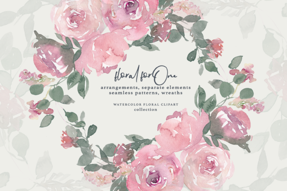 Unlock Creative Potential with a Watercolor Dusty Rose Clipart Large Set