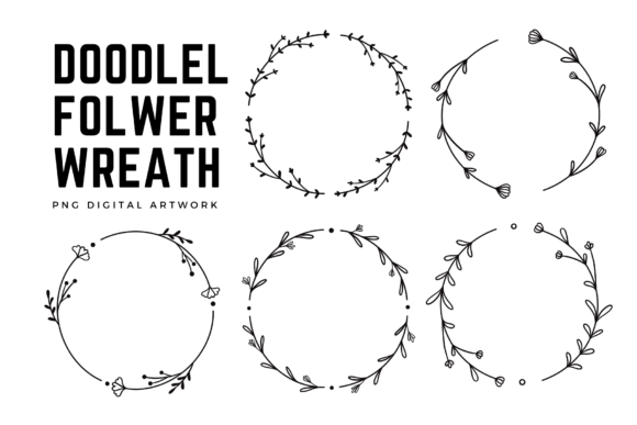 Unlock Creative Potential with the Doodle Flower Wreath Clipart Collection