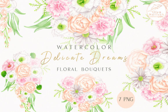 Watercolor Bouquets Clipart: Blending Artistic Tradition with Digital Creativity